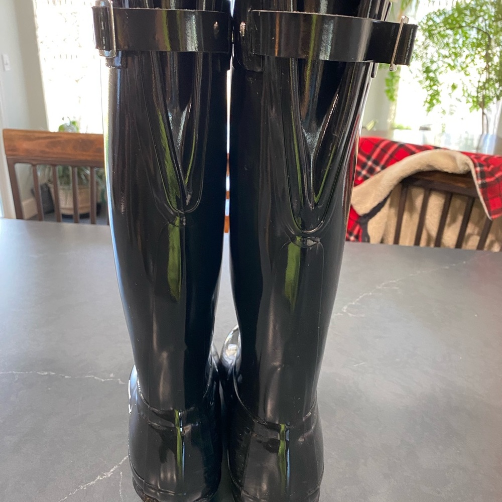 Hunter Black Gloss Rain Boots - Picture 3 of 6